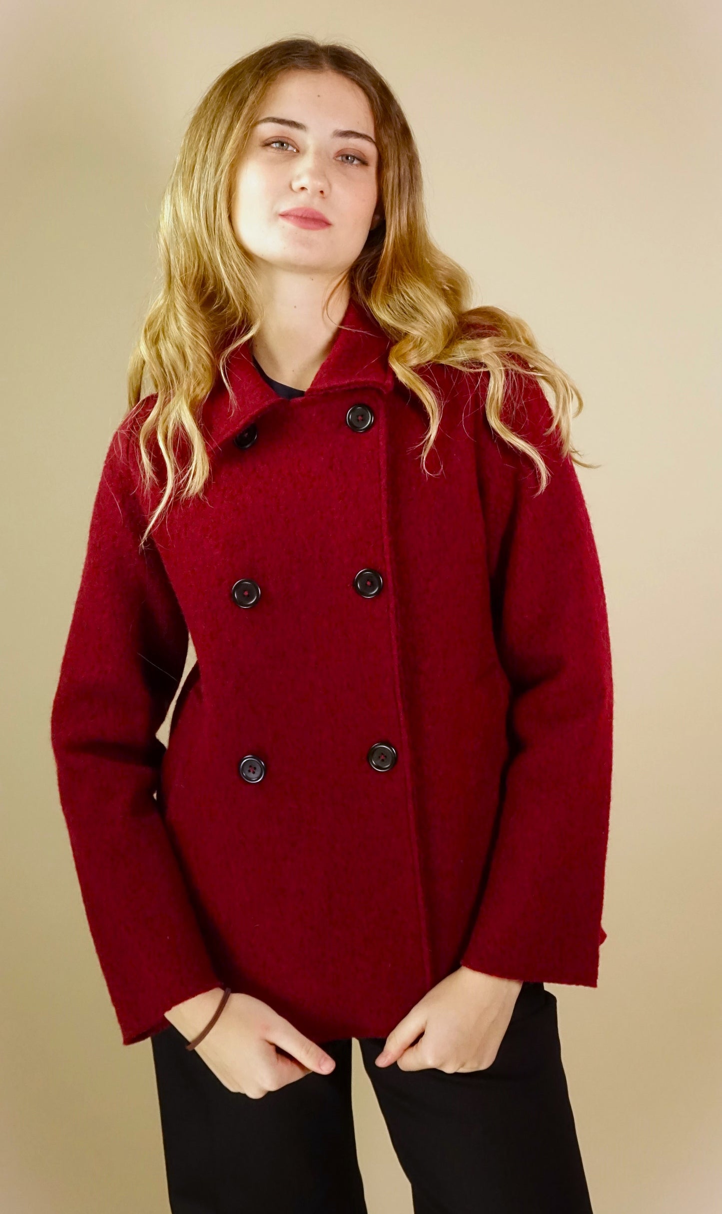 Brest jacket in strong orange wool/mohair