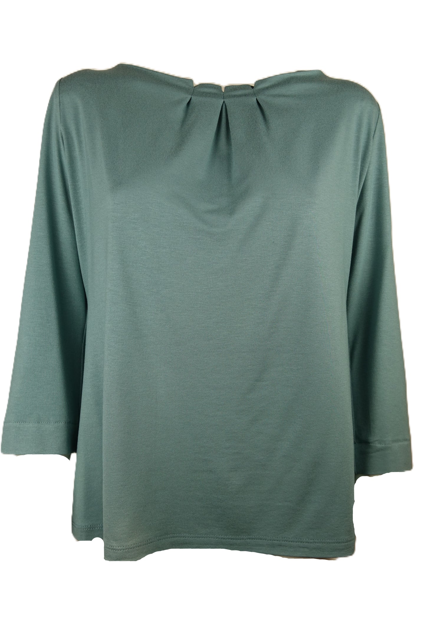 Maglietta pieghe in jersey unito salvia