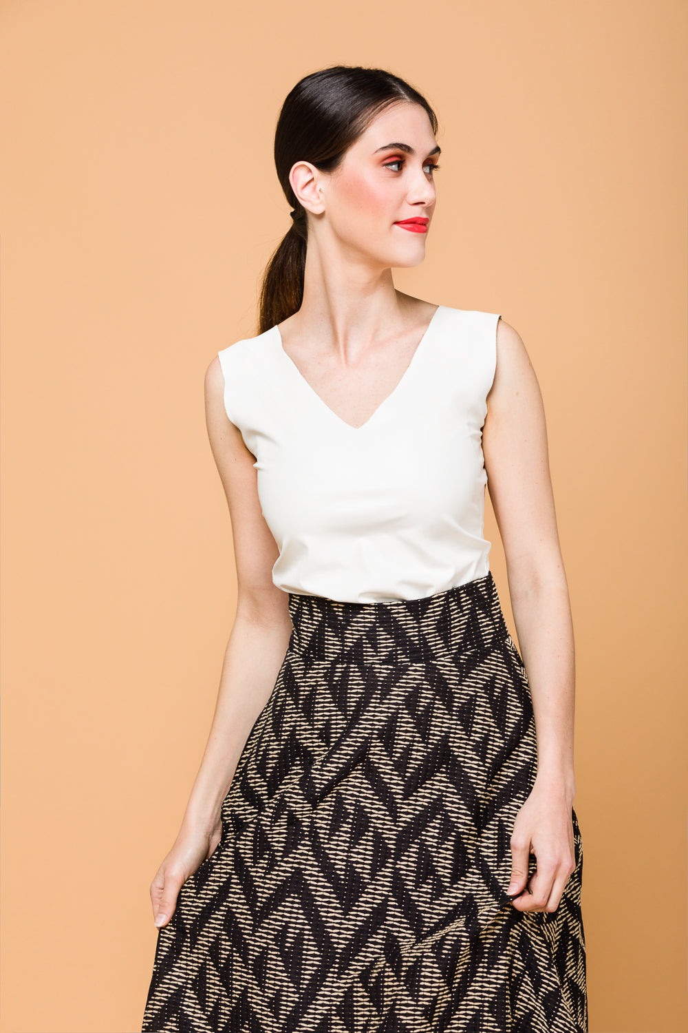 Sabrina skirt in embroidered cotton organza
