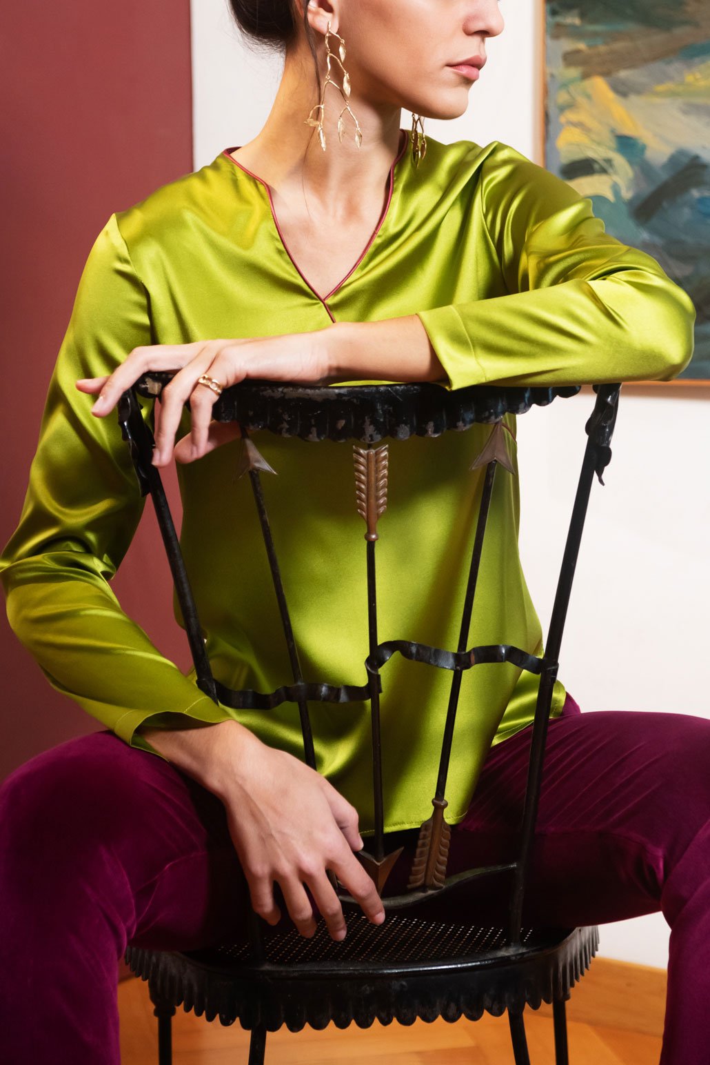 Oriental cyclamen shirt