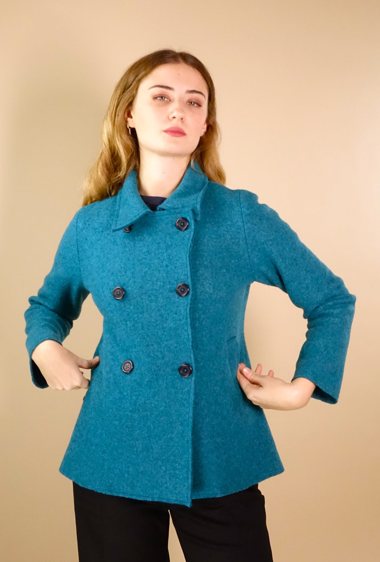 Brest jacket in strong orange wool/mohair