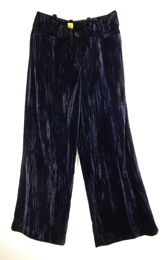 Osaka trousers in blue mottled velvet