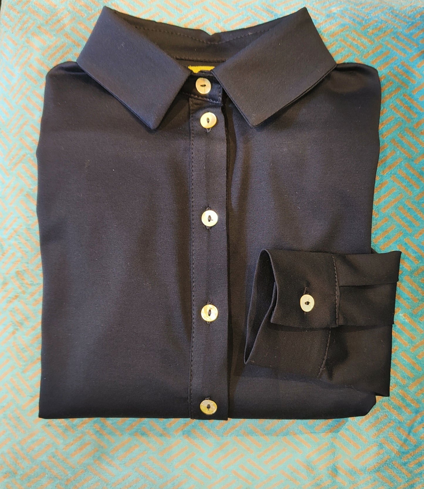 Polo Pamela in jersey di  filo di cotone blu scurissimo