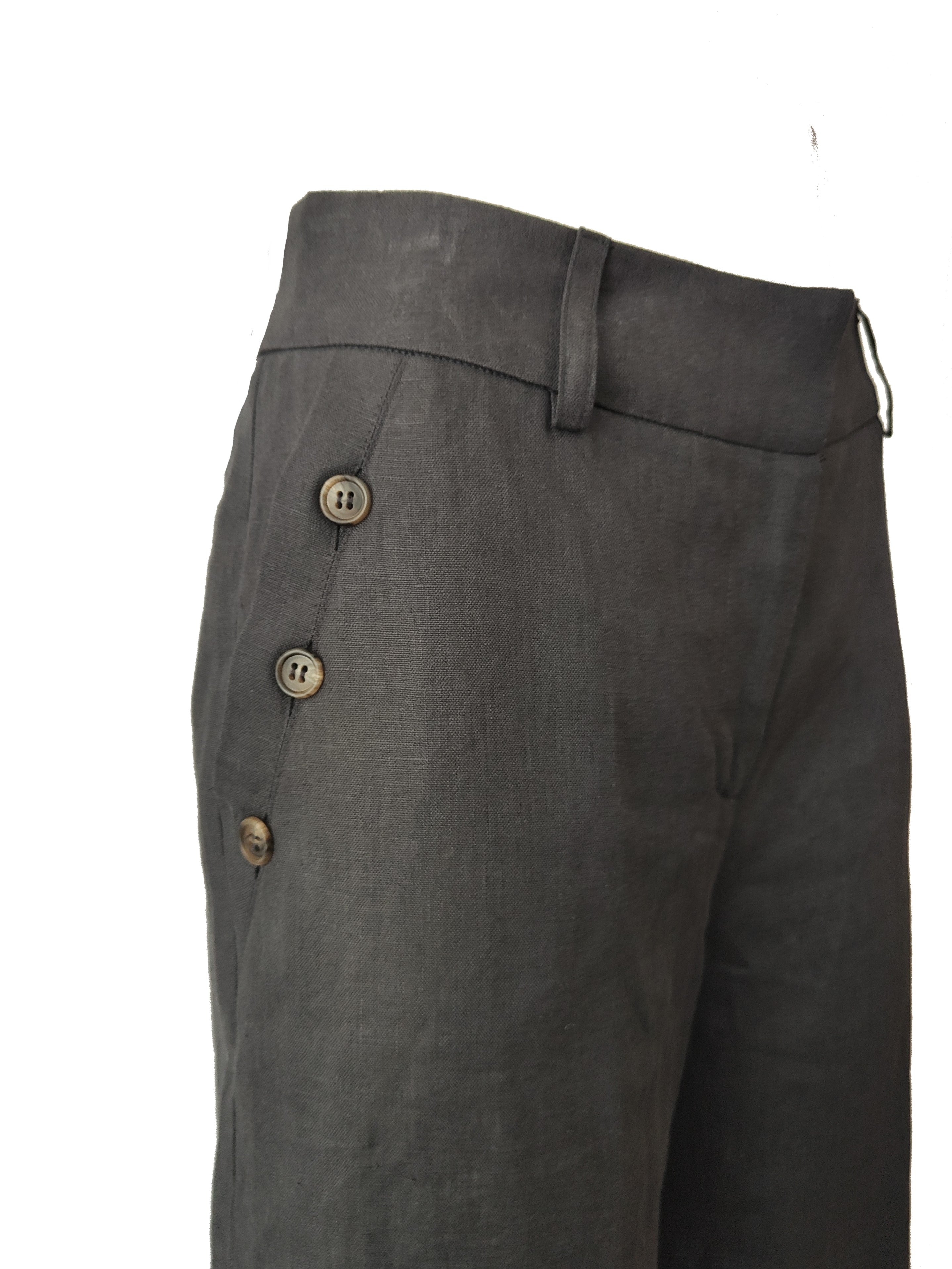 Pantalone Miramare in lino grigio scuro