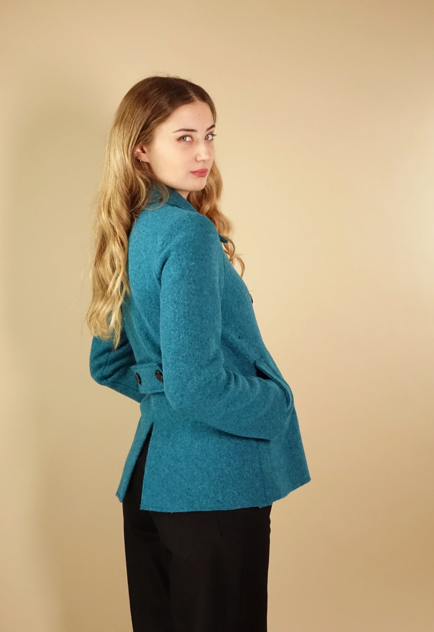 Brest jacket in strong orange wool/mohair