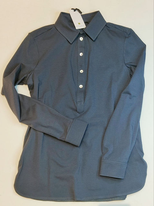 Polo Pamela in jersey di cotone  grigio ferro