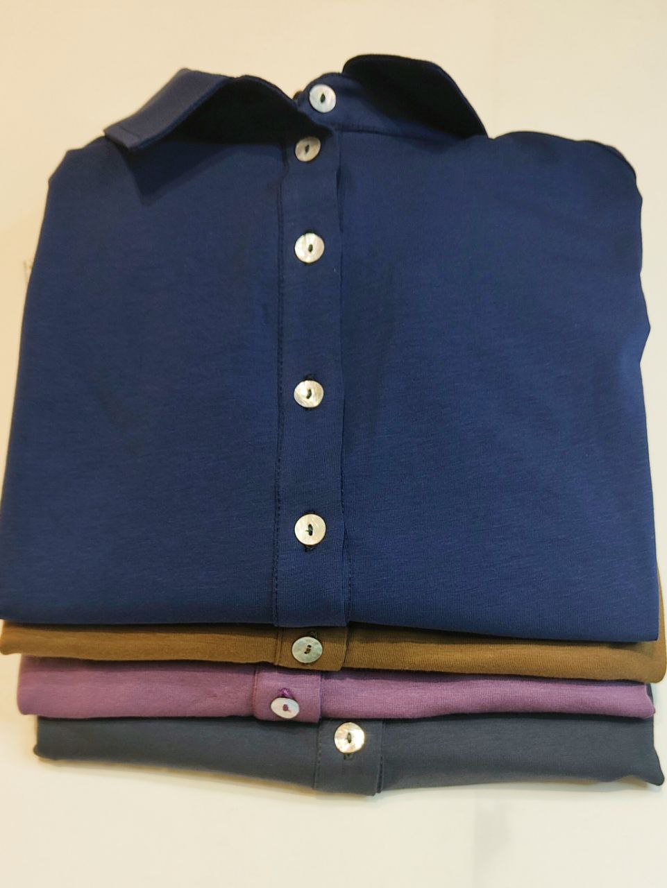 Polo Pamela in jersey di cotone  grigio ferro
