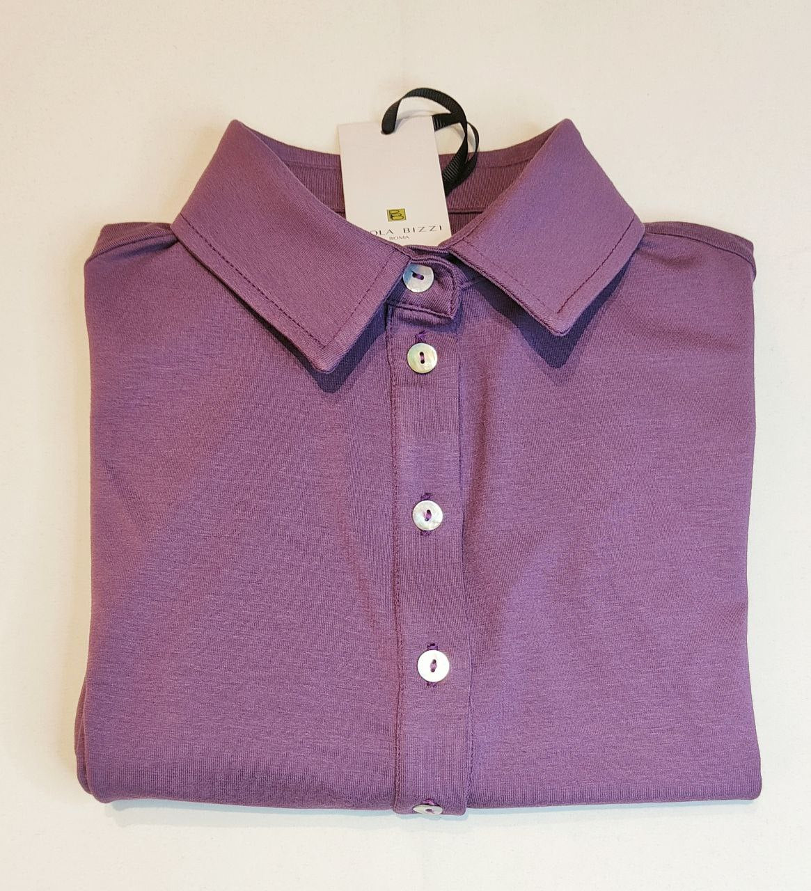 Polo Pamela in jersey di viscosa  color  malva