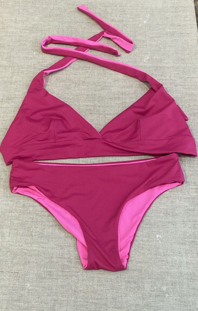 Bikini "Sicily" tinta unita rosa e fucsia