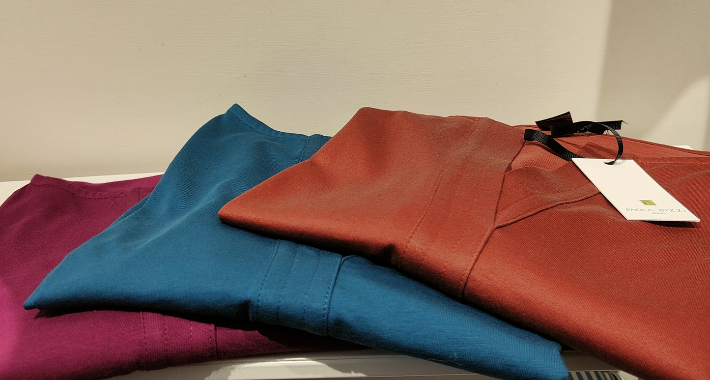 Maglietta "costiera" in filo di cotone arancio ruggine