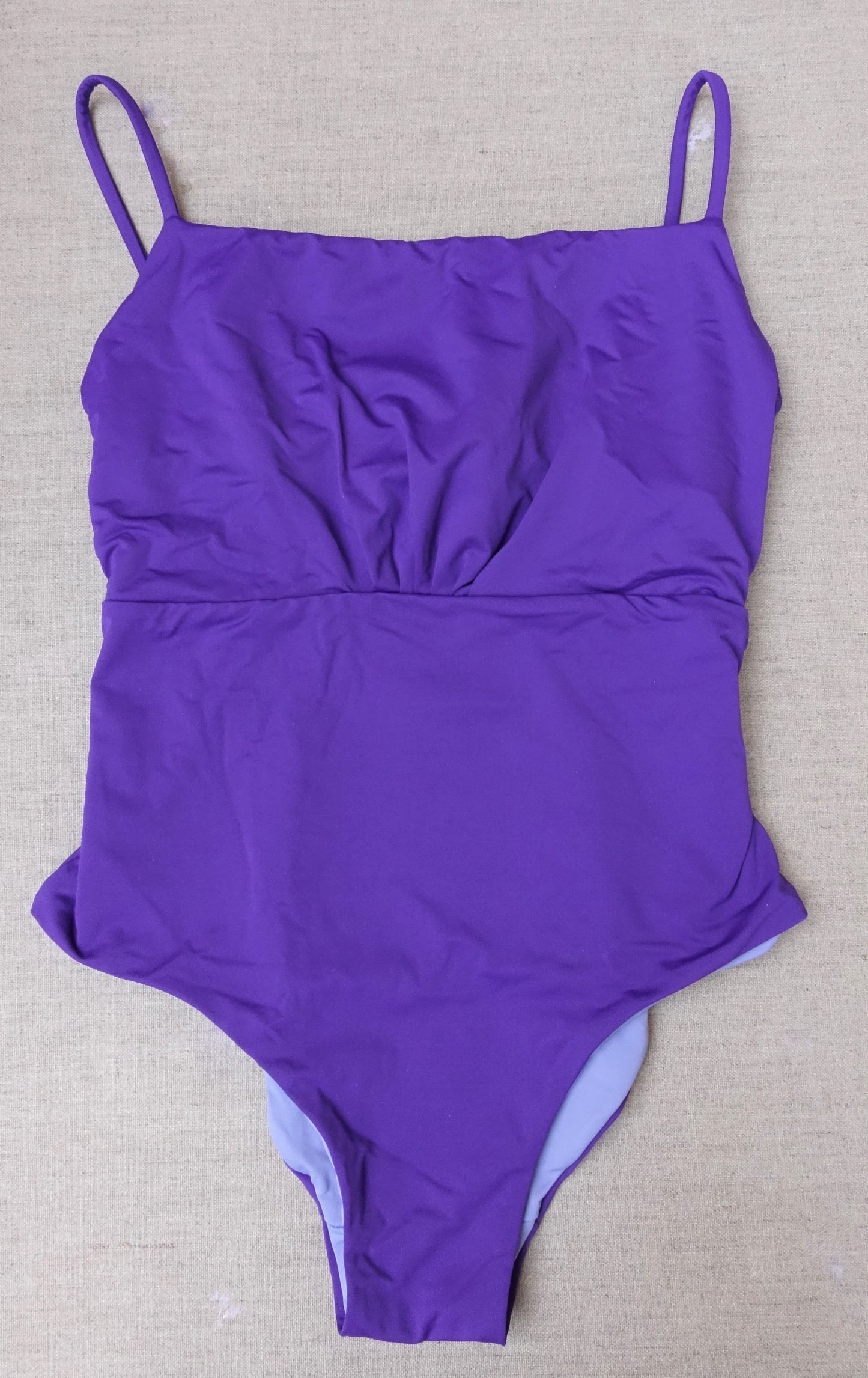 Purple and light blue "Shirley" one-piece swimsuit
