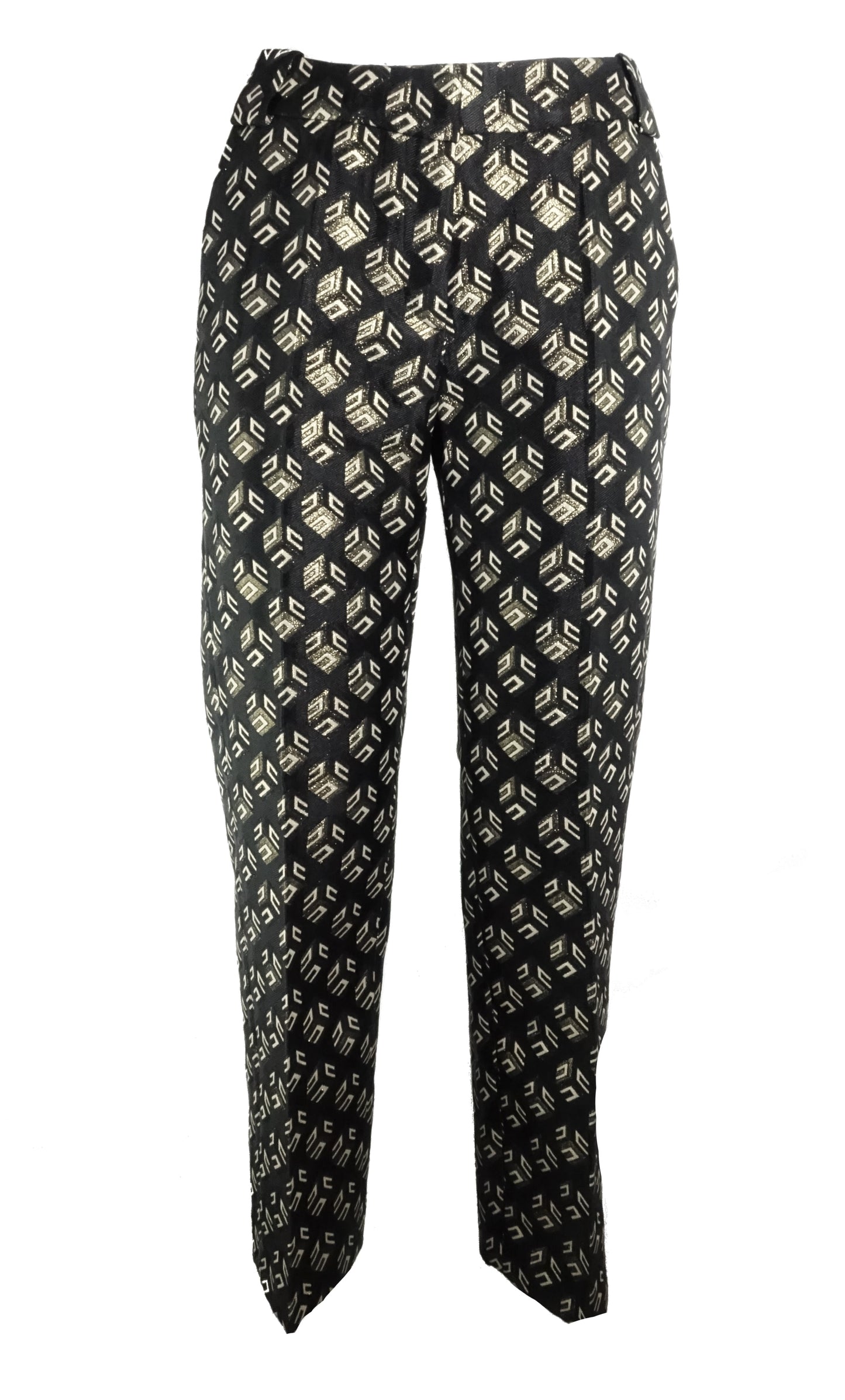 Ciro Black and Gold Brocade Trousers