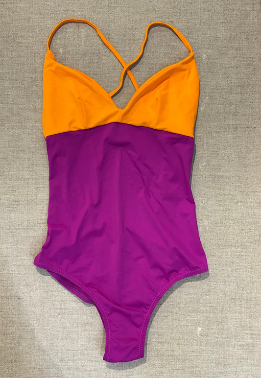 Margot cyclamen and orange one-piece swimsuit